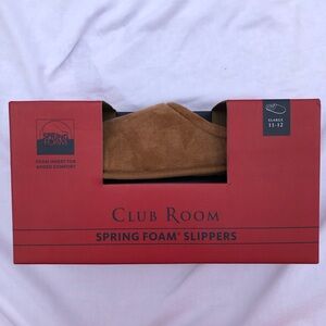 Club Room Size XL 11-12 Men's Tan Slippers Spring Foam Slip On Macys NWT